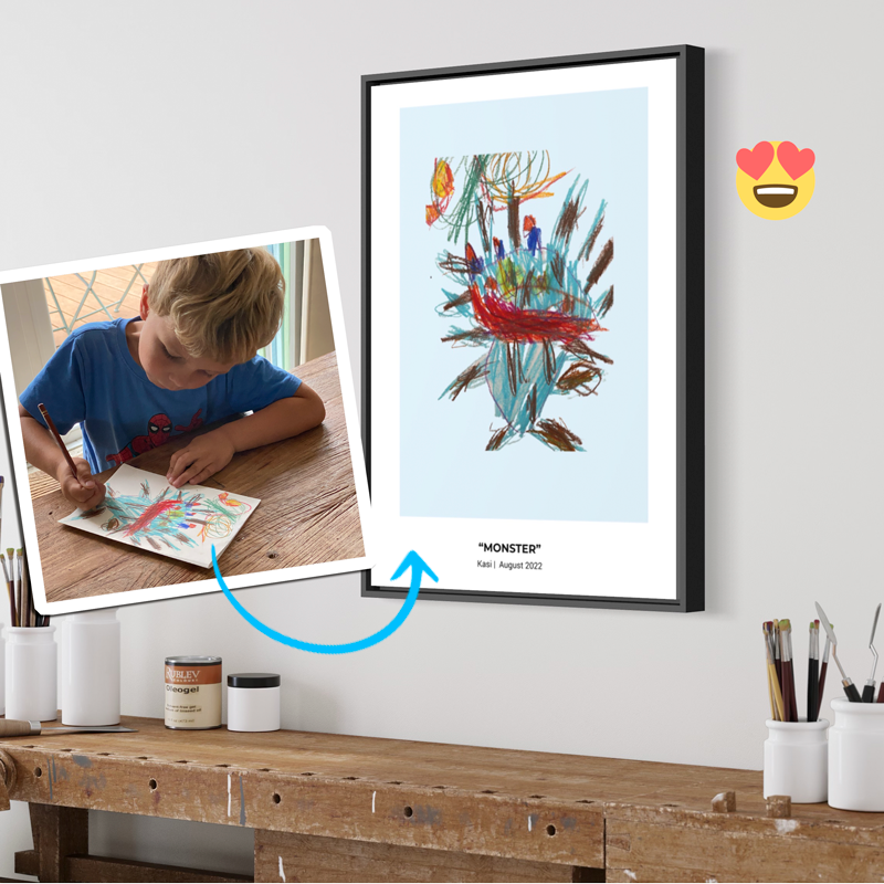 Little artist - Individuelles Poster mit Kinderzeichnung