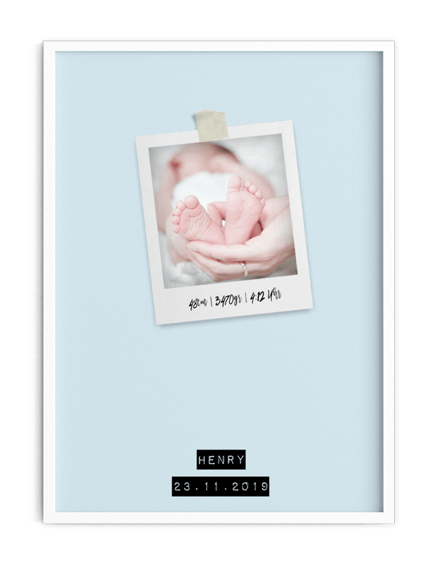 Polaroid Baby - Personalisiertes Babyposter